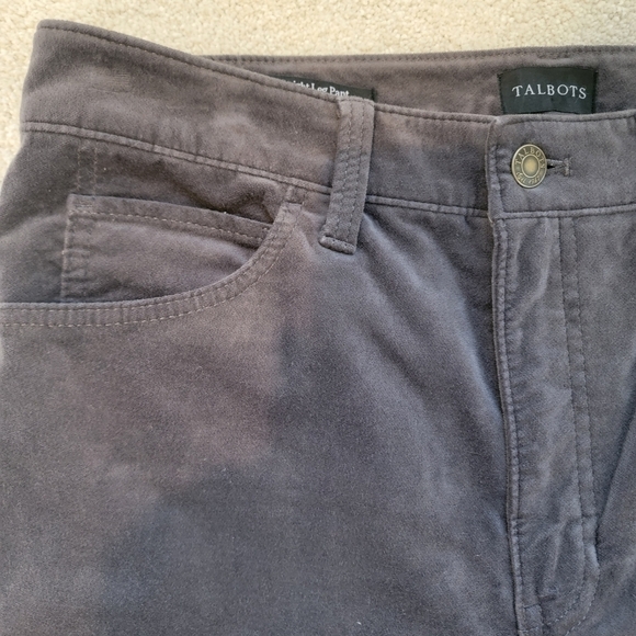 Talbots Gray Velveteen High Rise Pants Size 6 - Picture 5 of 11